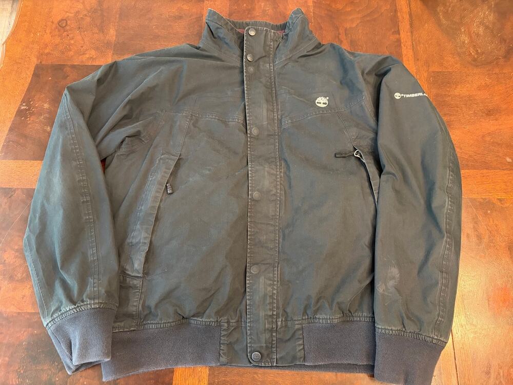 Timberland Men’s Black Fleece Lined Jacket XL Purple Lining Preowned Work